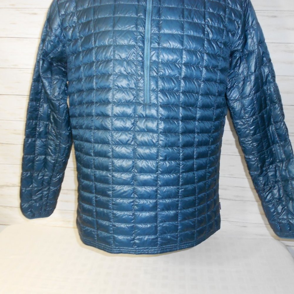 Patagonia Blue Puffer Pullover 1/2 Zip Jacket Mens Sz. XL GOOSE DOWN ULTRA LIGHT - Picture 3 of 15